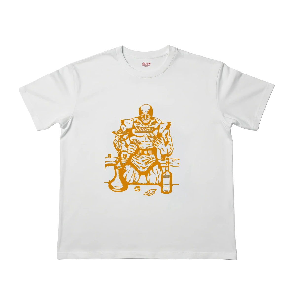 BONCHE x READY JC FEST 2025 SUPER HEROES Tシャツ XL イエロープリント 前面
